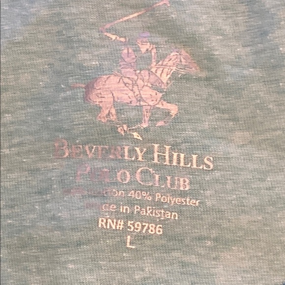 Beverly Hills Polo Club Turquoise Green Short Sleeve Tee - Picture 3 of 3